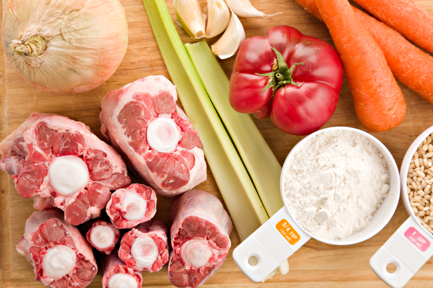 Ingredients to cook bone broth