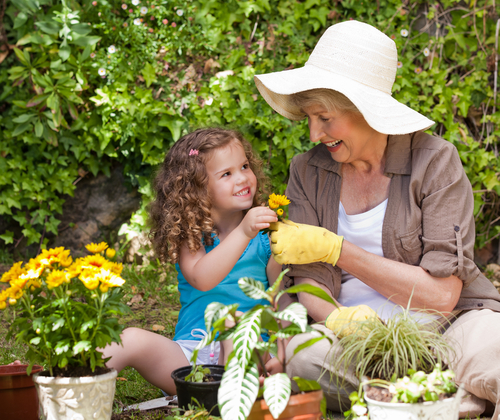 Grandmother with her granddaughter