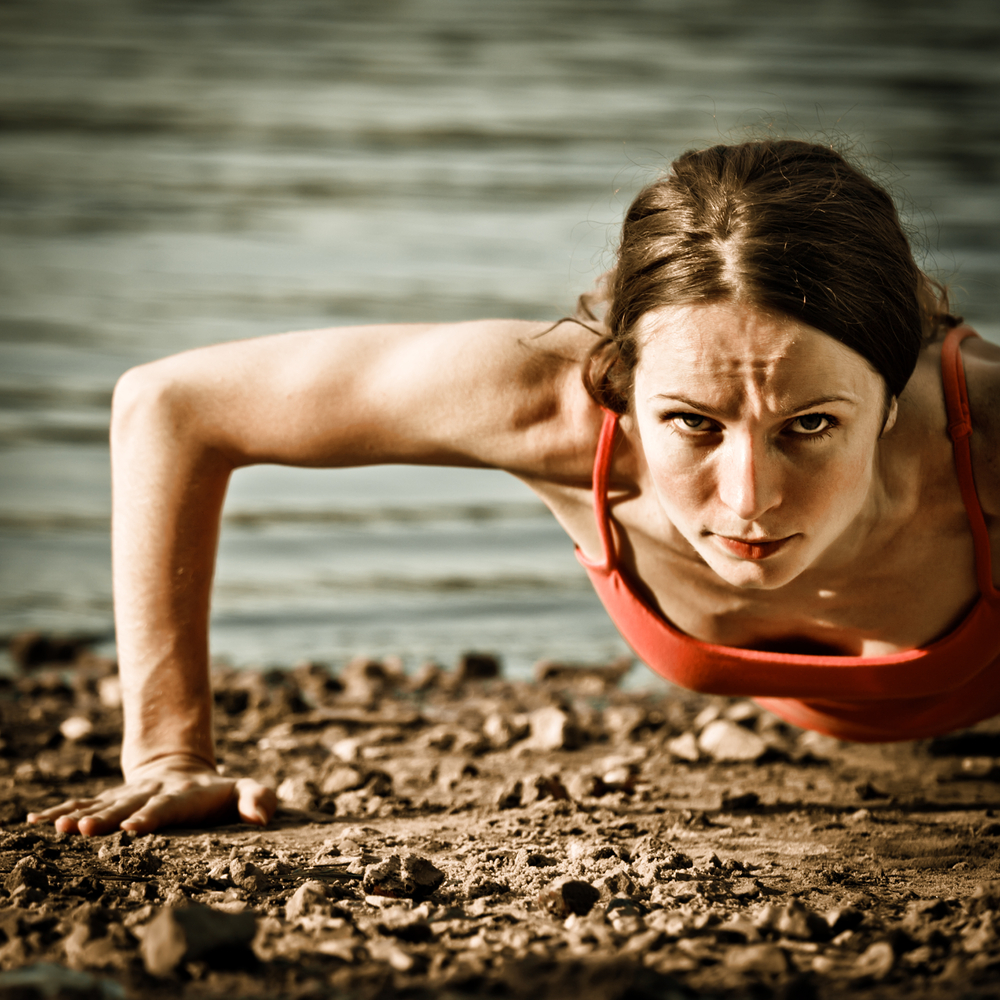 Woman doing push ups