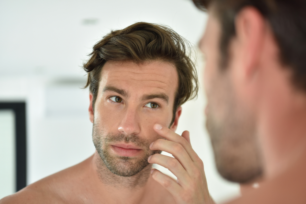 Man taking care of his skin