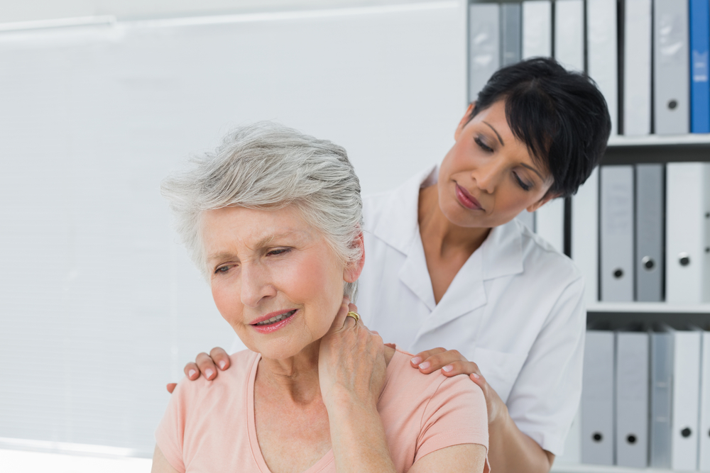 Woman at chiropractor