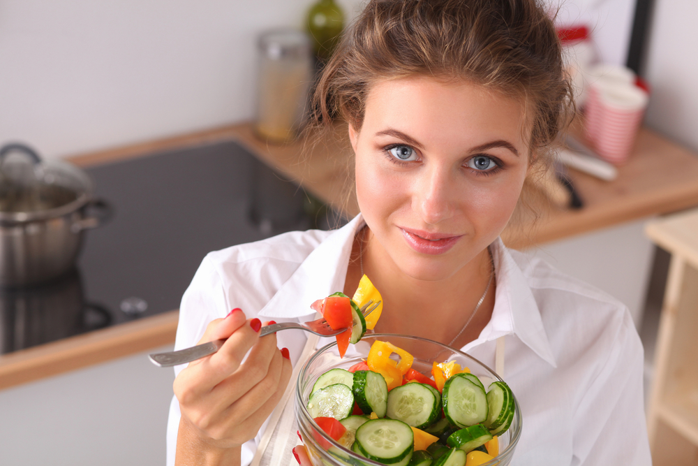 Woman eating healthy