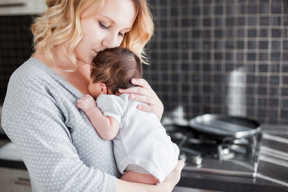 Woman holding baby