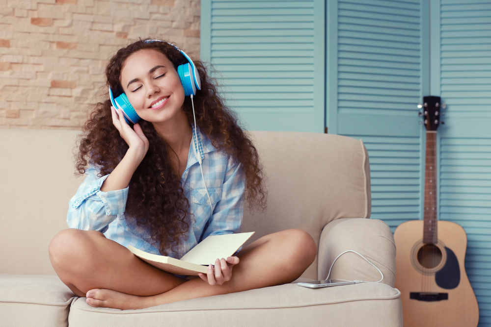 Woman listening to music