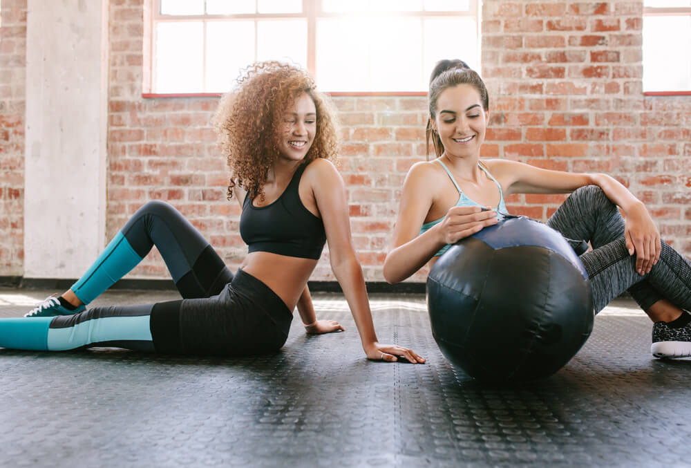 Two friends at the gym