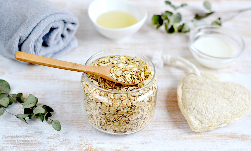 oats and grains to exfoliate skin