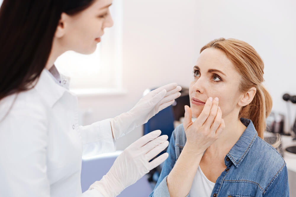 Woman having a consultation for plastic surgery